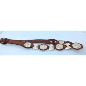 M&F Ladies Cowhide Western Belt, Highly Decorated Hand Tooled, 28” 3209154